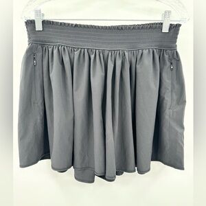 Athleta Black Athletic Skort with Smocked Waist